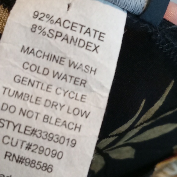 Brittany Black Floral Long Sleeve Top - Red and Gold on Black - Picture 5 of 5